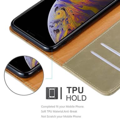 iPhone XS MAX lommebokdeksel etui (brun)