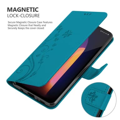 LG V60 ThinQ lommebokdeksel Blomster (Blå)