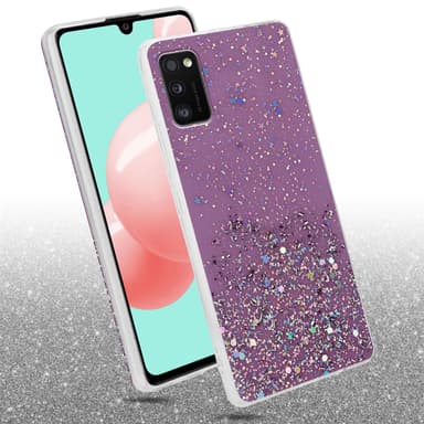 Samsung Galaxy A41 Silikondeksel Glitter (lilla)