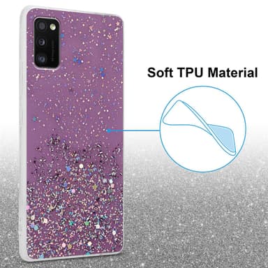Samsung Galaxy A41 Silikondeksel Glitter (lilla)