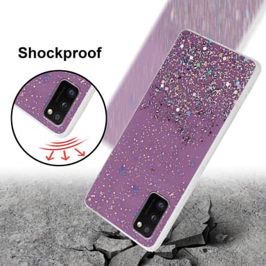 Samsung Galaxy A41 Silikondeksel Glitter (lilla)