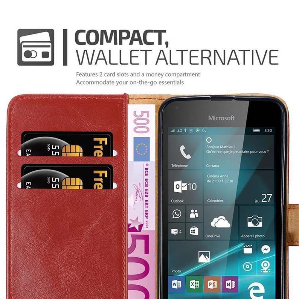 Nokia Lumia 550 lommebokdeksel etui (rød)