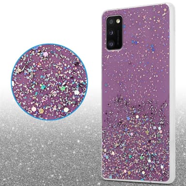 Samsung Galaxy A41 Silikondeksel Glitter (lilla)