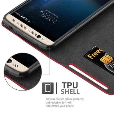 ZTE Axon 7 lommebokdeksel case (rød)