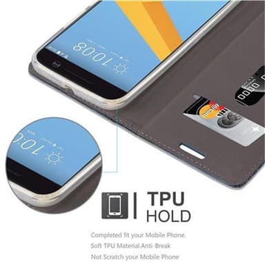 HTC ONE M10 lommebokdeksel etui (blå)