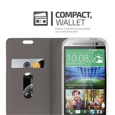 HTC ONE M8 lommebokdeksel etui (grå)