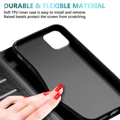 iPhone 11 lommebokdeksel etui (svart)