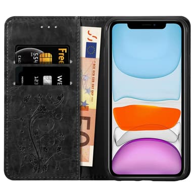 iPhone 11 lommebokdeksel etui (svart)