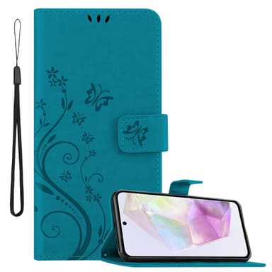 Samsung Galaxy A35 lommebokdeksel Blomster (Blå)