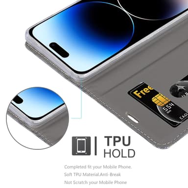 iPhone 14 PRO lommebokdeksel etui (grå)