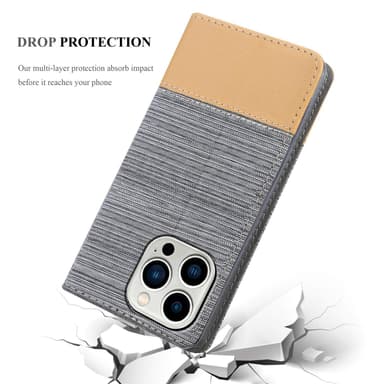 iPhone 14 PRO lommebokdeksel etui (grå)