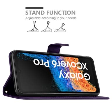 Samsung Xcover 6 Pro lommebokdeksel Blomster (Lilla)