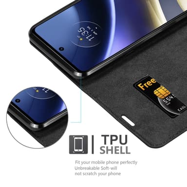 Motorola MOTO G51 5G lommebokdeksel case (svart)