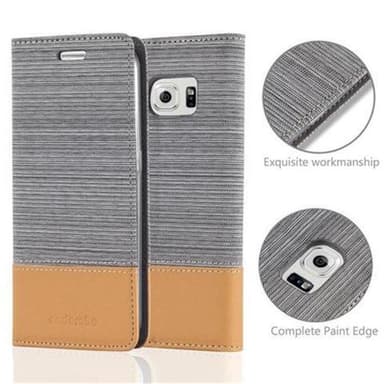 Samsung Galaxy S6 EDGE lommebokdeksel etui (grå)