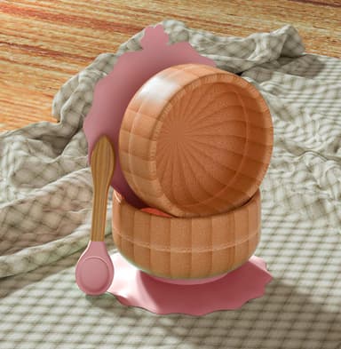 Bambusskålsett for babyer Bambusskål (rosa)