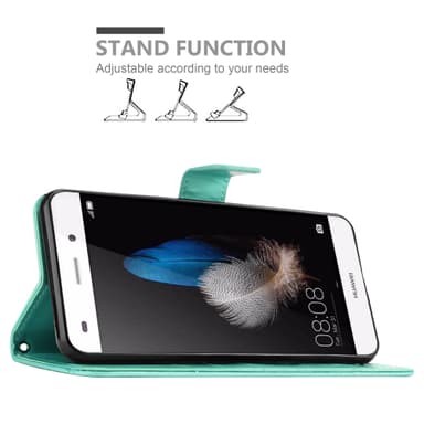 Huawei P8 LITE 2015 lommebokdeksel Blomster (turkis)