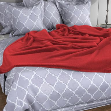 Teppe Kosepledd 200 x 150 cm Takteppe fleece (glut rød)