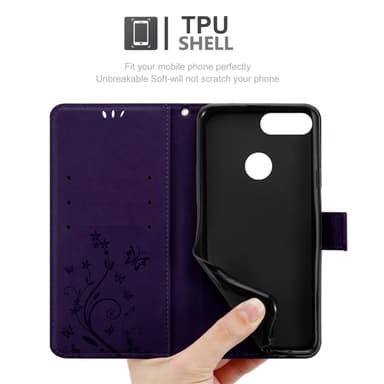 Huawei P SMART 2018 / Enjoy 7S lommebokdeksel Blomster