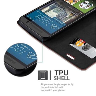 HTC ONE M9 lommebokdeksel case (brun)