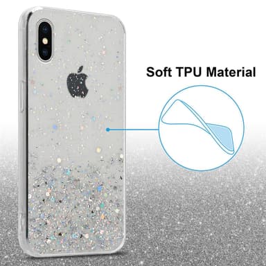 iPhone XS MAX Silikondeksel Glitter (gjennomsiktig)