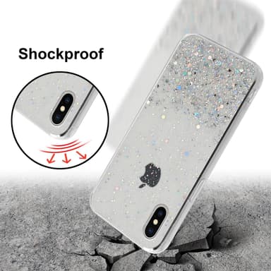 iPhone XS MAX Silikondeksel Glitter (gjennomsiktig)