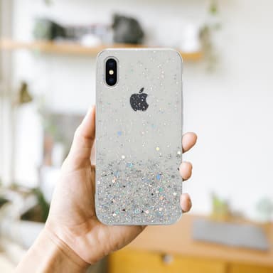 iPhone XS MAX Silikondeksel Glitter (gjennomsiktig)