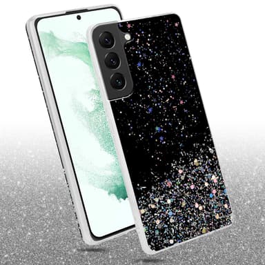 Samsung Galaxy S22 PLUS Silikondeksel Glitter (svart)