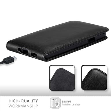 Samsung Galaxy ALPHA deksel flip cover (svart)
