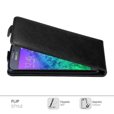 Samsung Galaxy ALPHA deksel flip cover (svart)