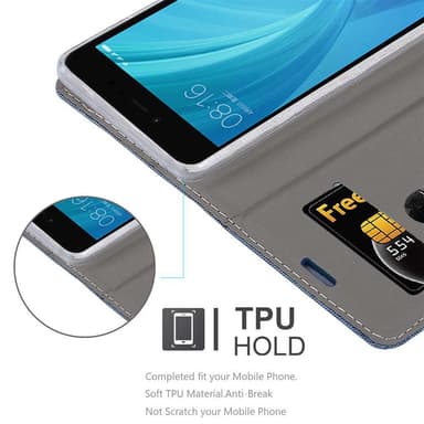 Xiaomi RedMi NOTE 5A lommebokdeksel etui (blå)