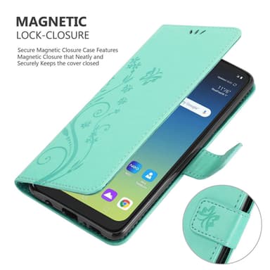 LG K40S lommebokdeksel Blomster (Turkis)