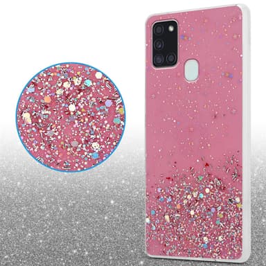 Samsung Galaxy A21s Silikondeksel Glitter (rosa)
