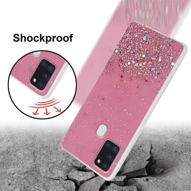 Samsung Galaxy A21s Silikondeksel Glitter (rosa)