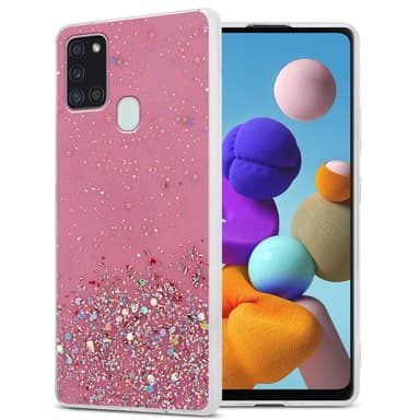Samsung Galaxy A21s Silikondeksel Glitter (rosa)