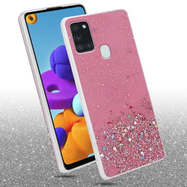 Samsung Galaxy A21s Silikondeksel Glitter (rosa)