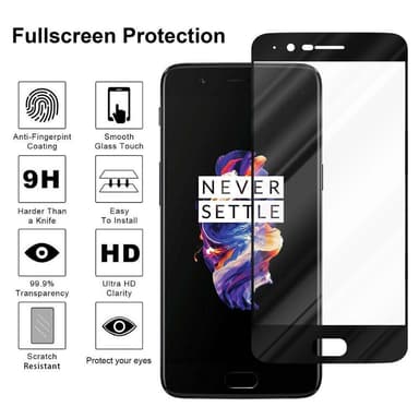 OnePlus 5 Skjermbeskytter Skärmskydd (svart)