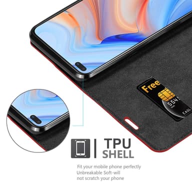 Oppo Reno4 Z lommebokdeksel case (rød)