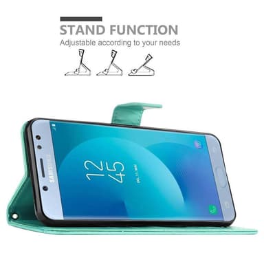 Samsung Galaxy J5 2017 lommebokdeksel Blomster (turkis)