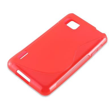 LG OPTIMUS F3 silikondeksel case (rød)