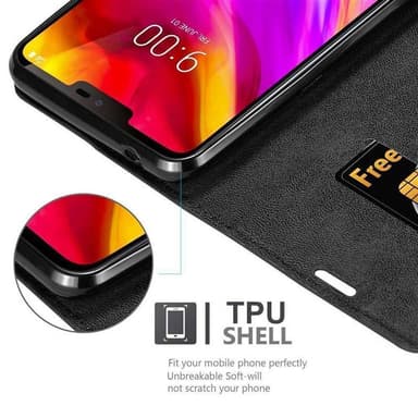 LG G7 ThinQ / FIT / ONE lommebokdeksel case (svart)