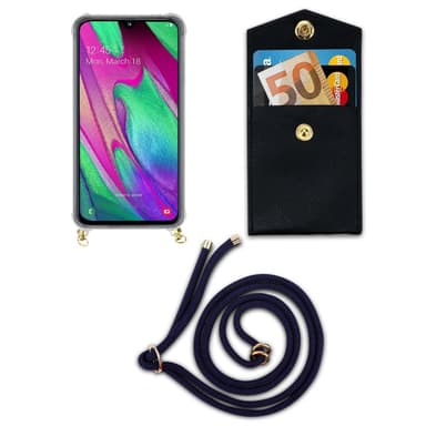 Samsung Galaxy A40 Deksel med Halskjede (blå)
