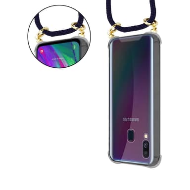 Samsung Galaxy A40 Deksel med Halskjede (blå)