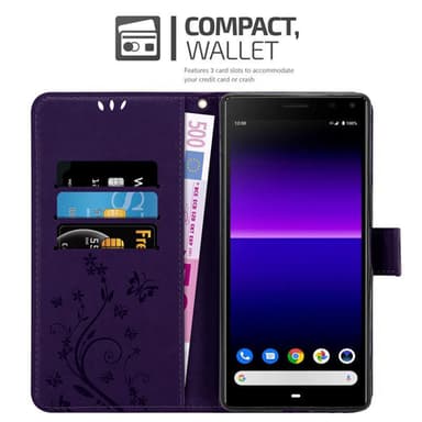 Sony Xperia 8 lommebokdeksel Blomster (lilla)
