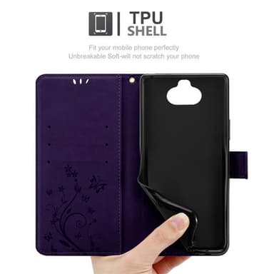 Sony Xperia 8 lommebokdeksel Blomster (lilla)