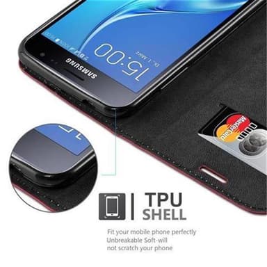 Samsung Galaxy J3 2016 lommebokdeksel case (rød)