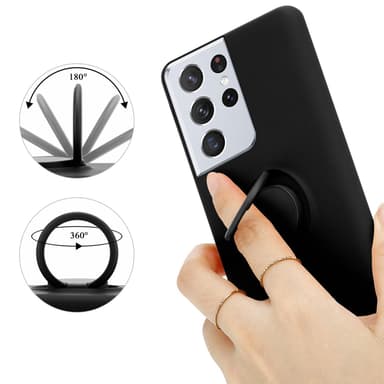 Deksel Samsung Galaxy S24 ULTRA Ring Case (Svart)
