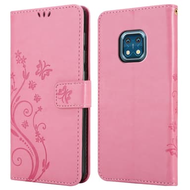 Nokia XR20 lommebokdeksel Blomster (rosa)