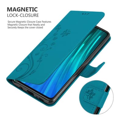 Xiaomi RedMi NOTE 8 PRO lommebokdeksel Blomster (blå)