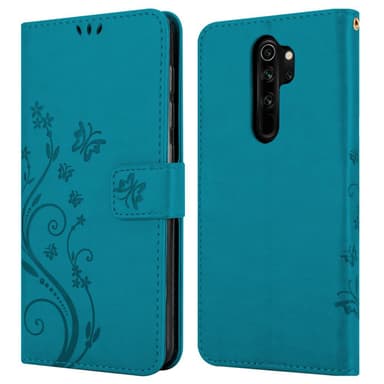 Xiaomi RedMi NOTE 8 PRO lommebokdeksel Blomster (blå)