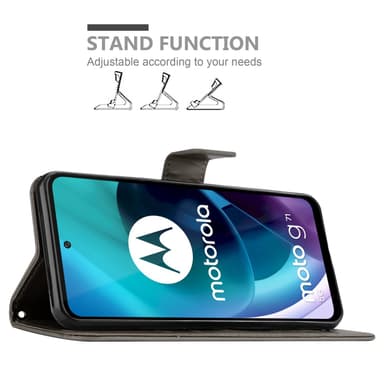 Motorola MOTO G71 5G lommebokdeksel Blomster (grå)